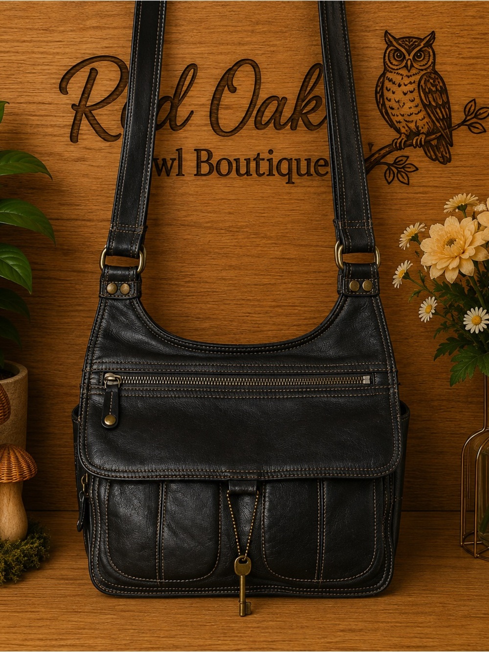 Vintage Fossil Messenger Bag